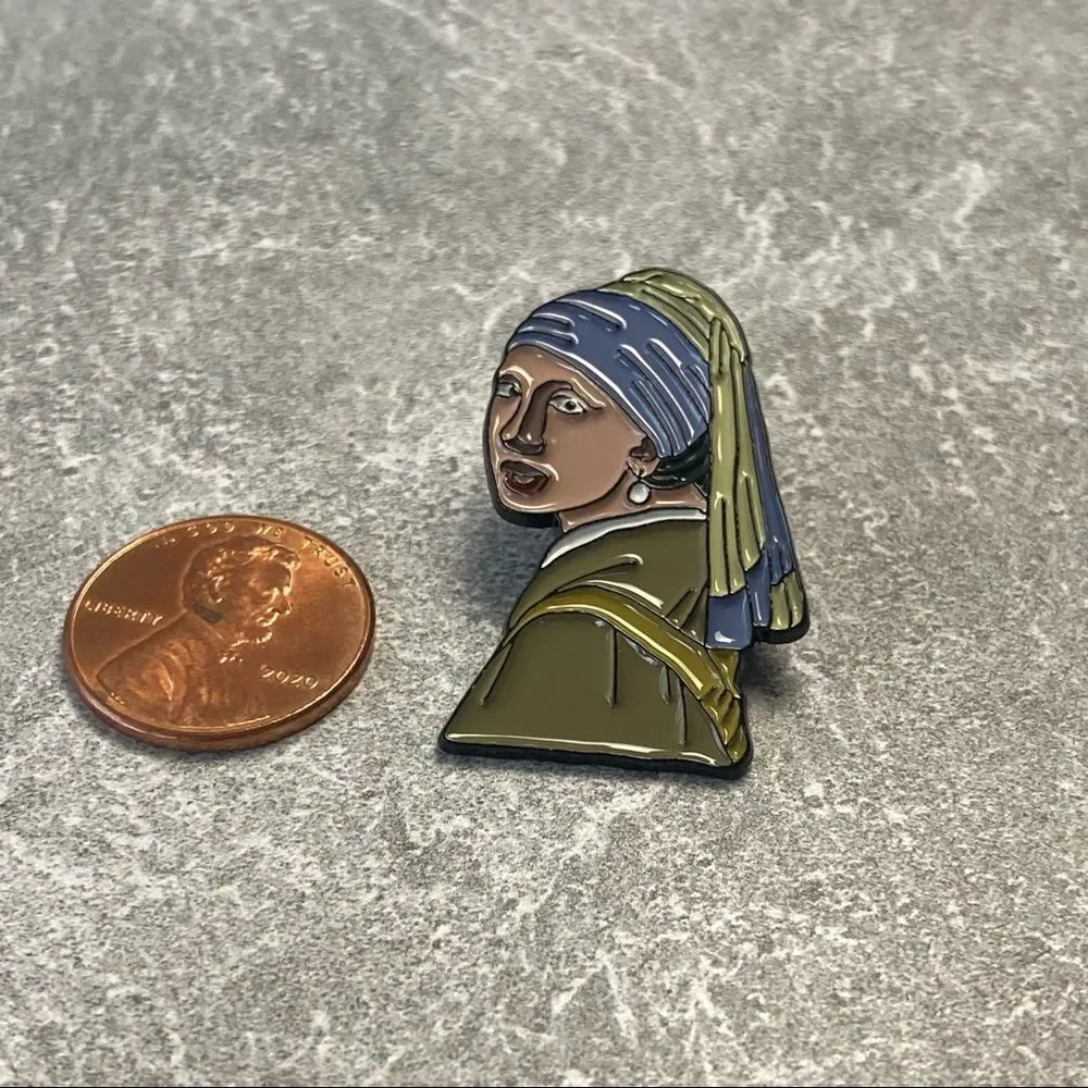 Girl With Pearl Earring Enamel Pin/ Brooch Lapel